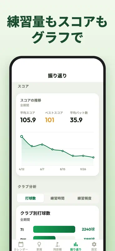 ゴルフメモ：ゴルフスコア管理と練習記録 screenshot 7 of 10