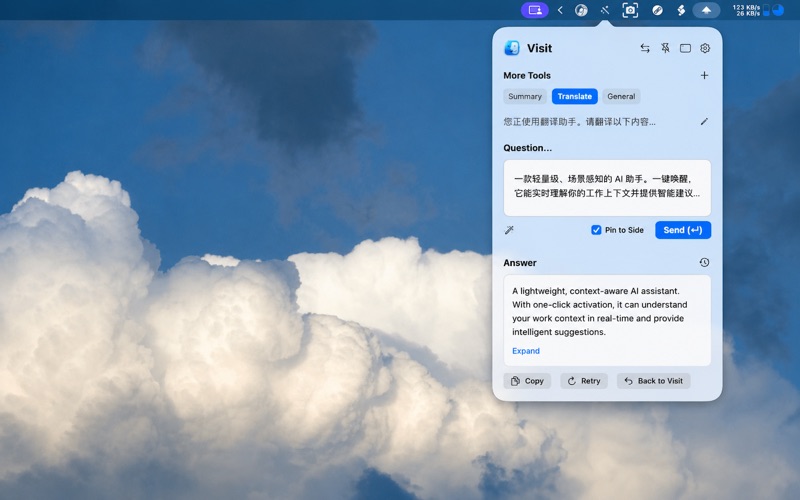 Sidey: Menubar AI assistant iPhone screenshot