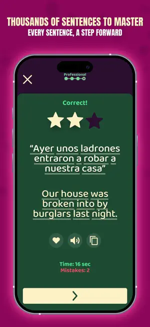 Learn Spanish Frase Master screenshot 2