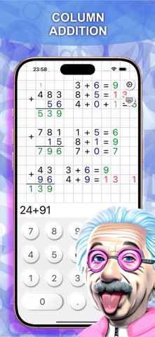 Column Math Solver for schools iPhone screenshot