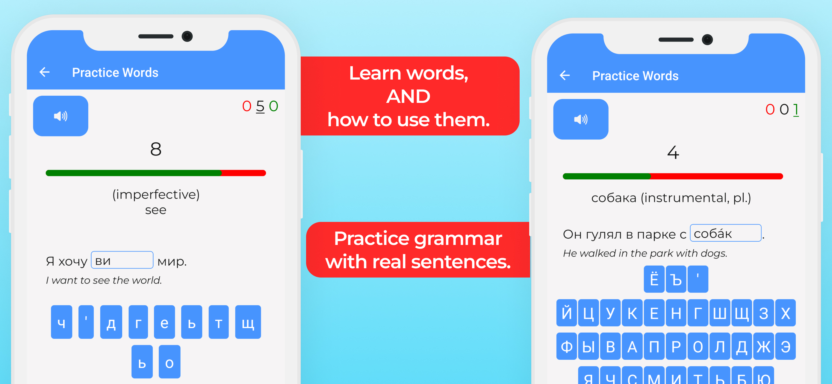 MemRussian: Cases and Vocab