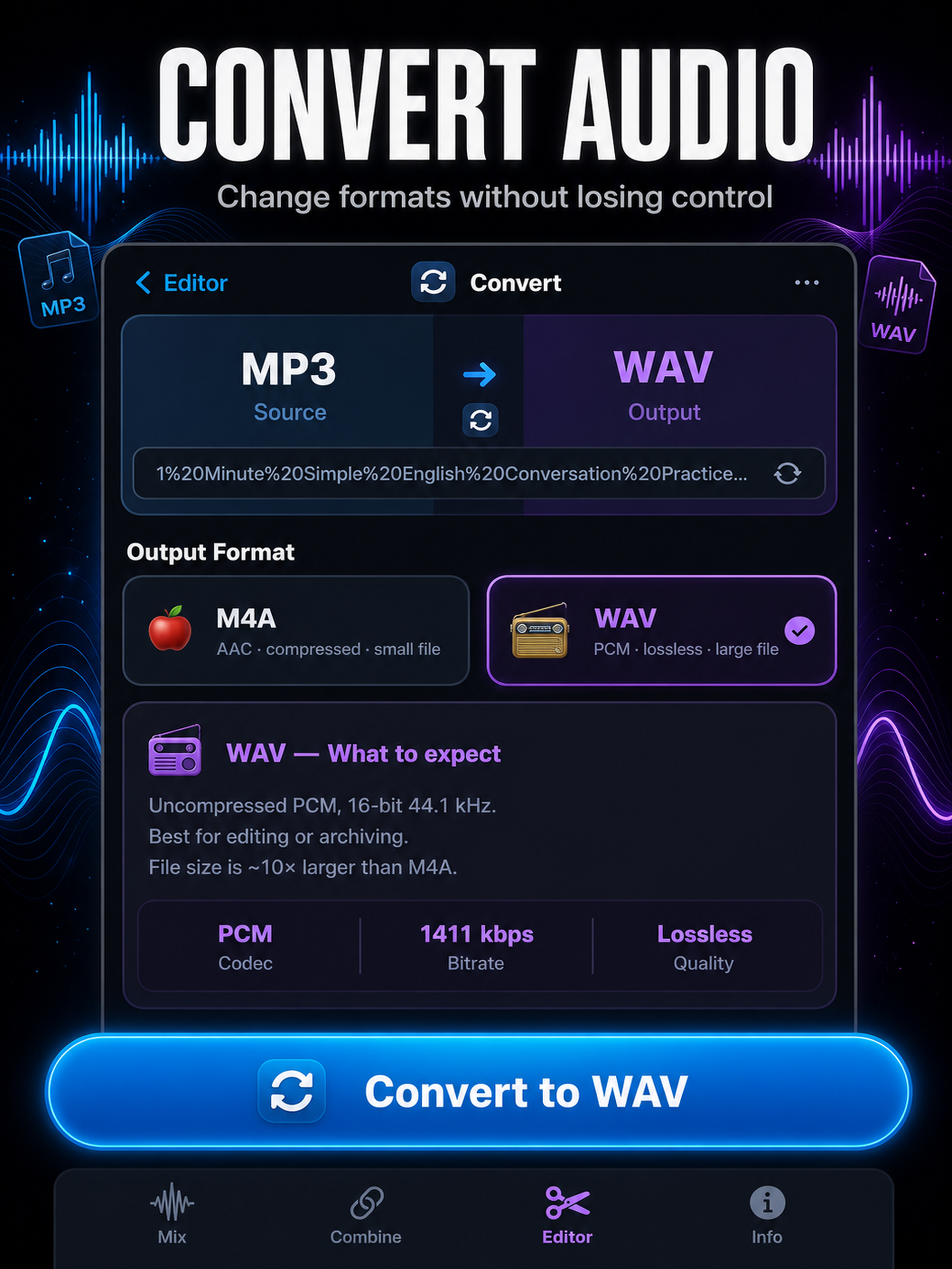 Combine Audio -Music,Mp3 Mixer