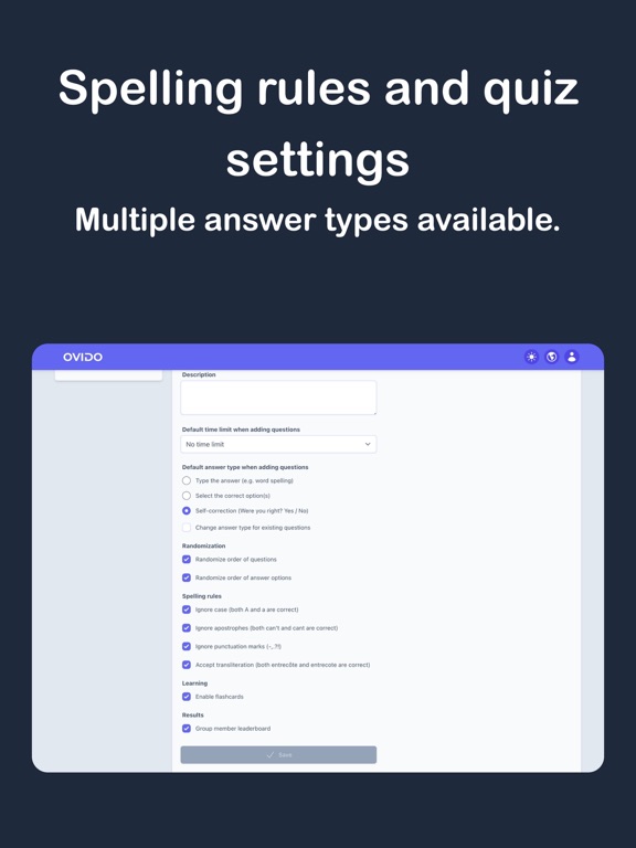 Active Recall: Ovido iPad screenshot 4 - Education app