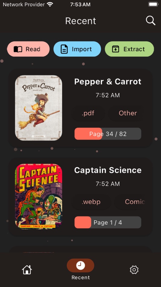 #3. bloopworm - comic book reader (iOS) Podle: Prabhkirat Singh