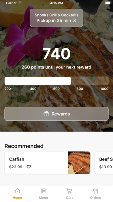 Snook's Grill And Cocktails app screenshot