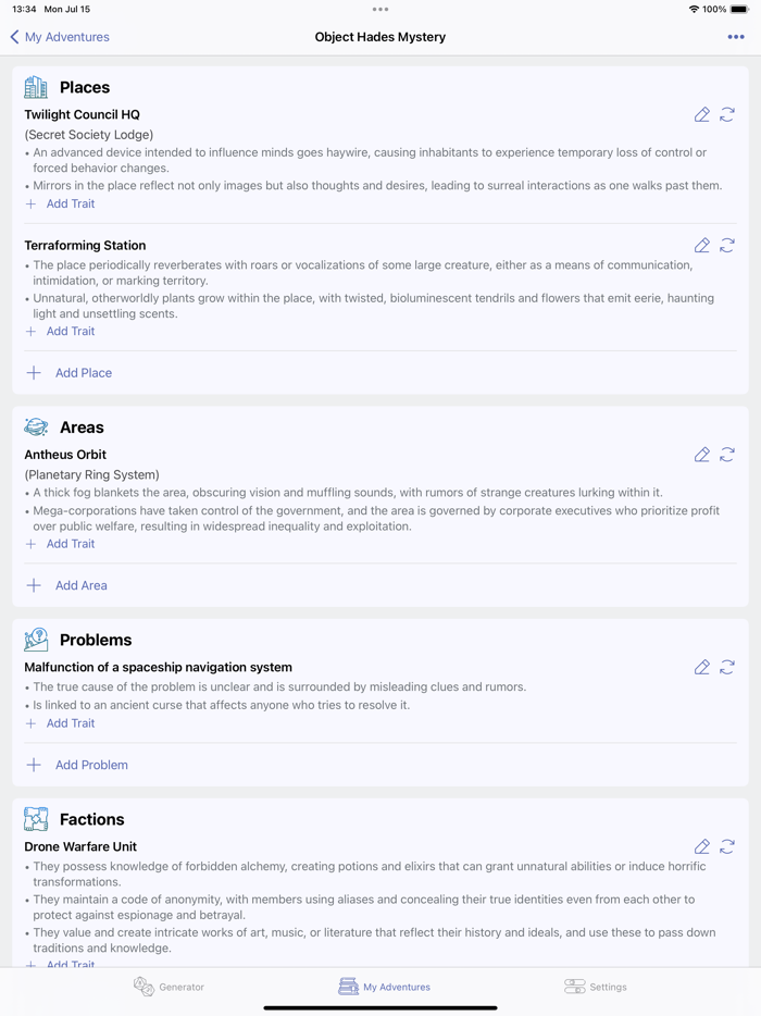 Familiar - TRPG Seed Generator