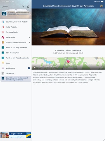 Columbia Union Conference iPad screenshot