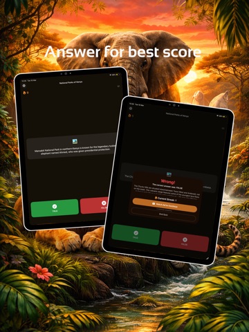 Kenya Safari Quiz iPad screenshot