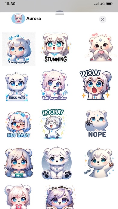 Screenshot #2 pour Aurora, Cute Bear Stickers