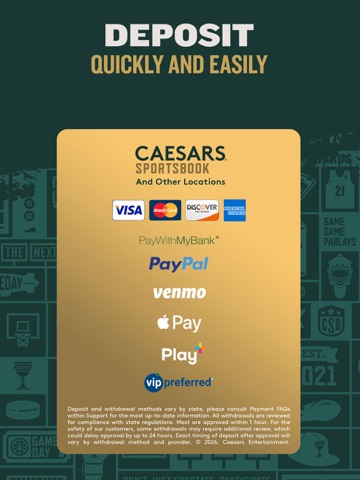 Caesars Sportsbook Mississippi iPad screenshot