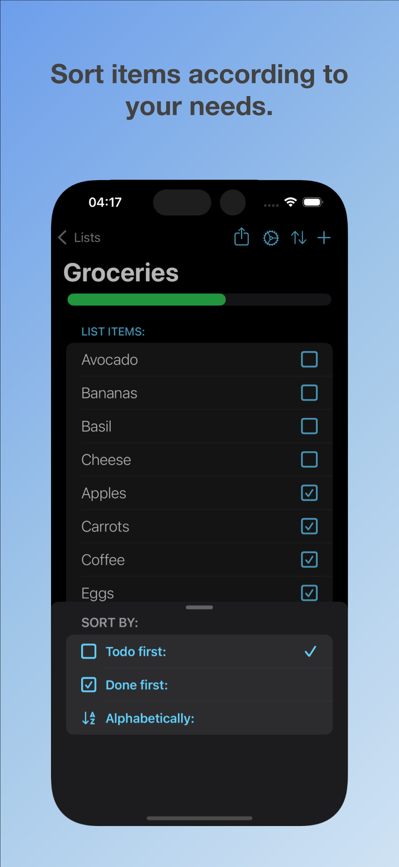 Reusable Lists screenshot 5