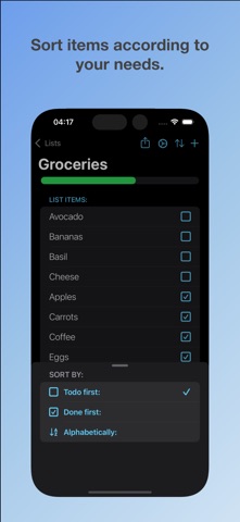 Reusable Lists Screenshot 5 of 9