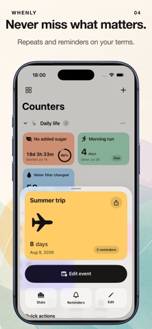 Days Since & Countdown: Whenly iPhone screenshot