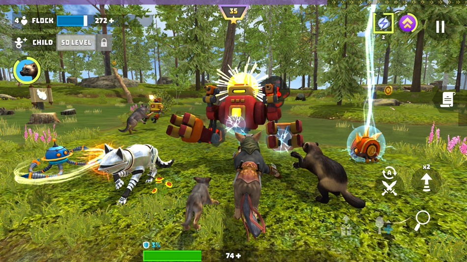#4. Wolf Hero: Animals vs Robots (iOS) Podle: Sergei Logvinov