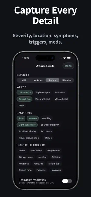 Migraine Tracker & Headache screenshot 2