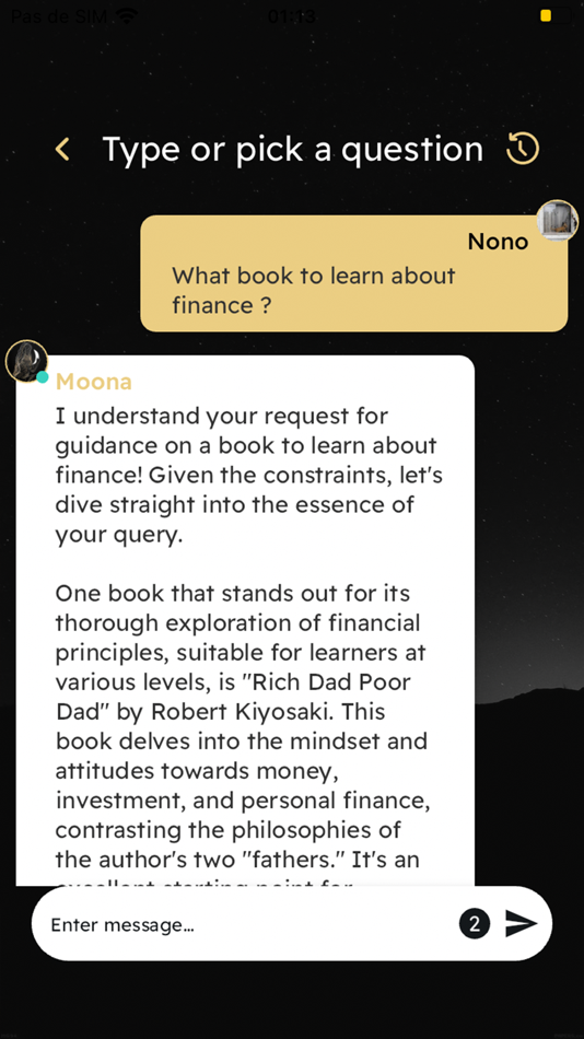 #2. Ask Moona (iOS) 由: Marc Lhuillery