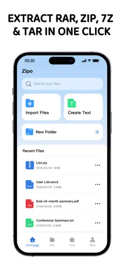 Zip & RAR File Extractor ZIPO iPhone Ekran Görüntüsü 1