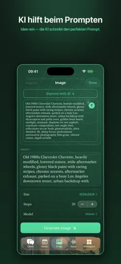 Screenshot von OpenWebUI - Mobile auf dem iPhone 5