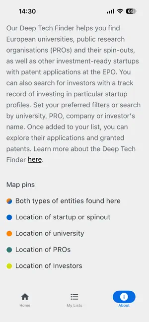 EPO Deep Tech Finder screenshot 3