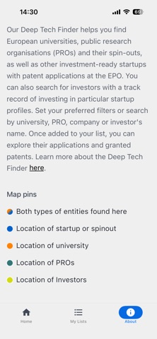 EPO Deep Tech Finder screenshot