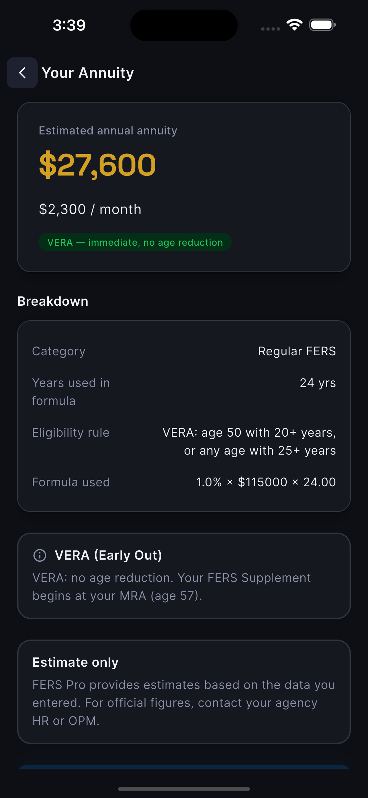 FERS Pro: Pension Calculator screenshot 9