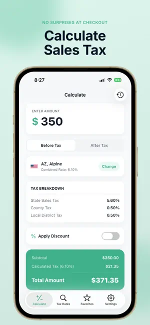 Sales Tax Calculator: Discount screenshot 1