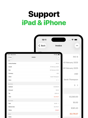 Easy Invoice Maker • Estimate iPad screenshot