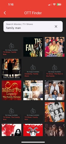 OTT Movie Finder iPhone screenshot
