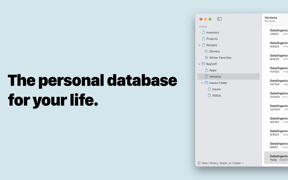 #1. Database - DataOrganizer (macOS) بواسطة: Bayhoff Software