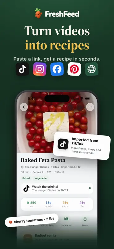 FreshFeed: Recipes & Meals screenshot 2 of 6