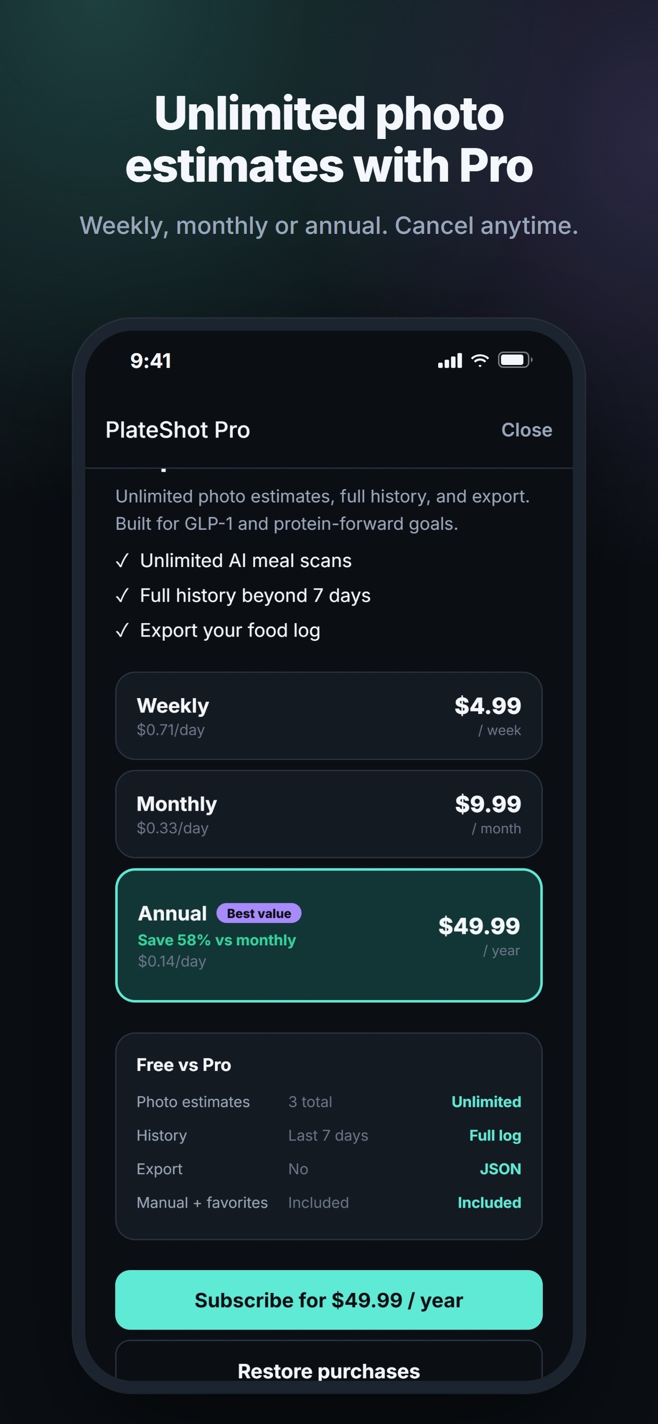 Screenshot 5 of PlateShot — Macro Logger