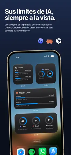 Captura de pantalla de Limits: AI Usage Tracker en iPhone 1