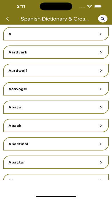 Spanish Dictionary & Crossword Screenshot