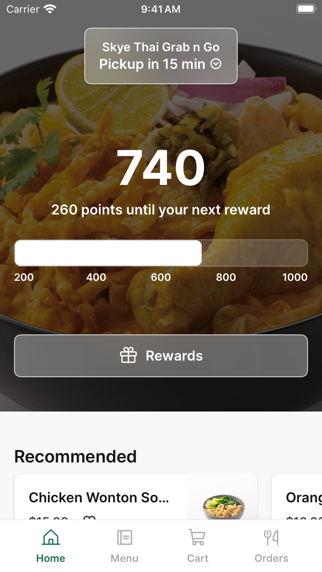 Skye Thai Grab n Go iPhone screenshot 1 - Food & Drink app