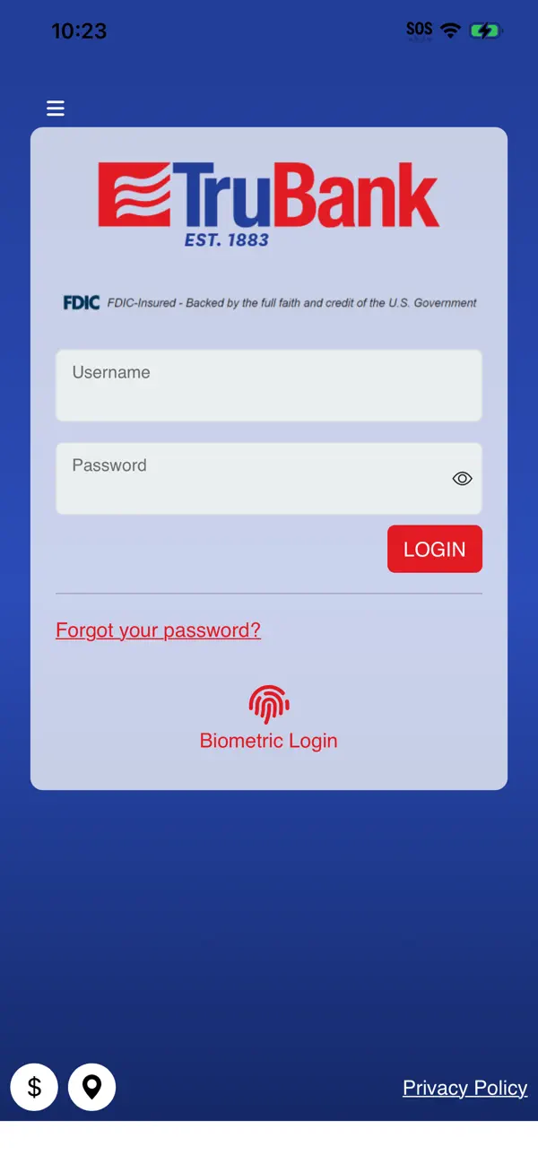Screenshot #1 pour TruBank Mobile