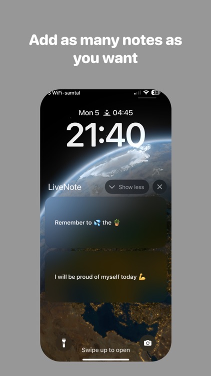 LiveNote: lock screen reminder