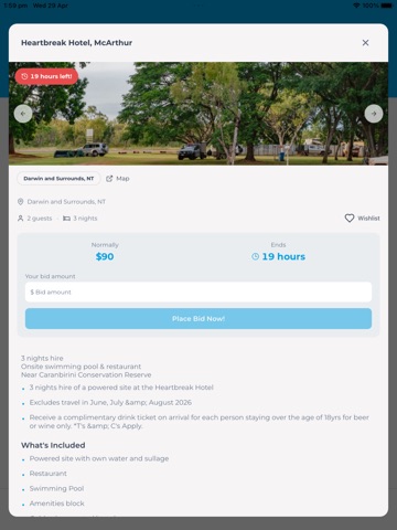 Travel Auctions iPad screenshot 3