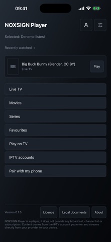 NOXSIGN Player – IPTV Player screenshot 1