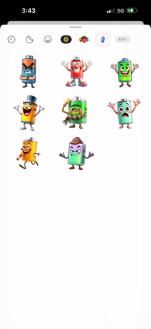 Zany Battery Stickers screenshot