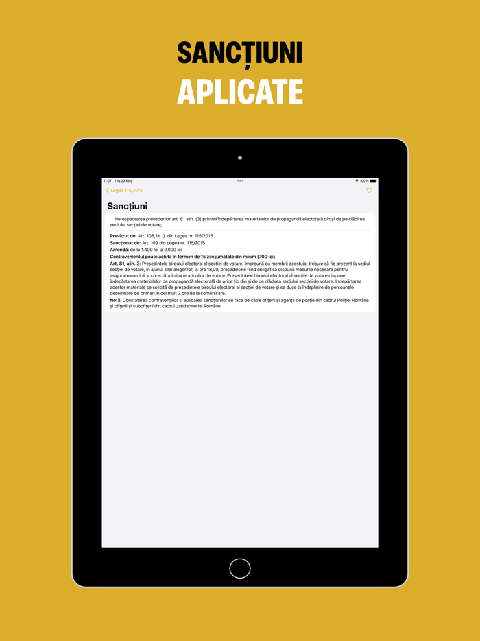 Alegeri Legi  Amenzi