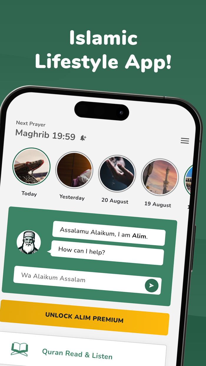 Alim Islamic Guide, Azan, Dua