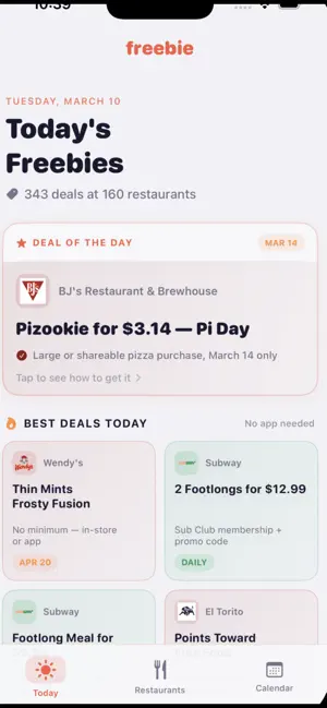 Freebie - free food reminders screenshot 3