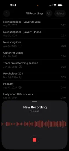 Voice Memos: Screenshot 6 von 6