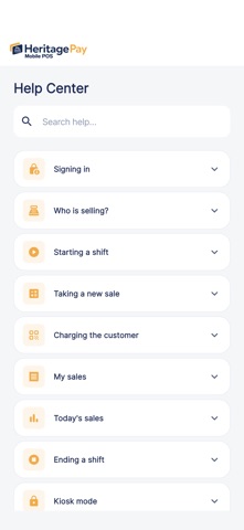 HeritagePay Mobile POS iPhone screenshot
