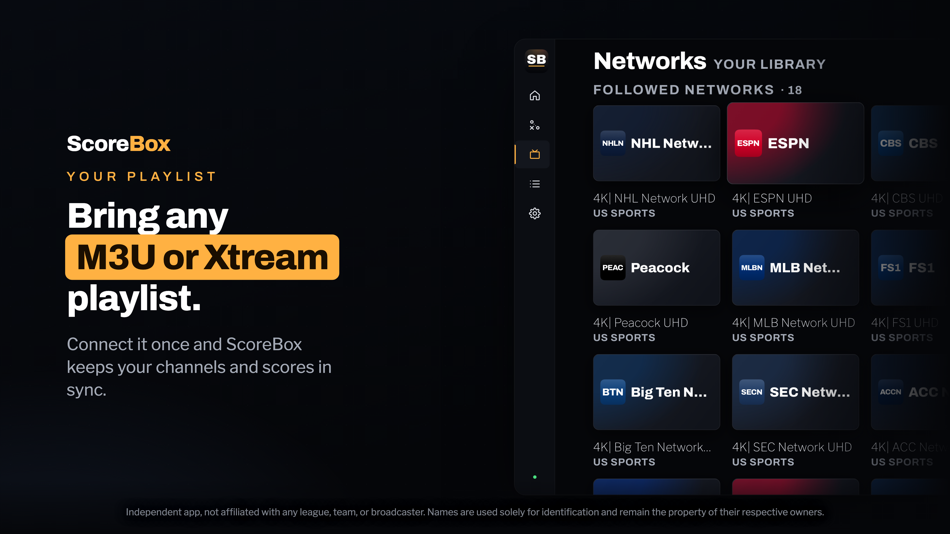 #5. ScoreBox: Sports IPTV Player (iOS) 来自: Dark Forest Studios LLC