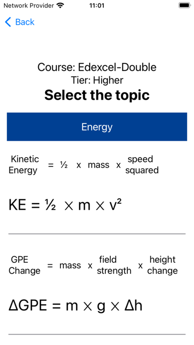 GCSE Equations Lite Screenshot