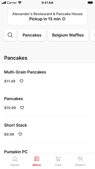 Alexander's Pancake House app screenshot 2