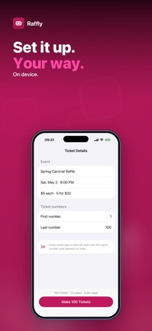 Raffly: Raffle Ticket Maker iPhone screenshot