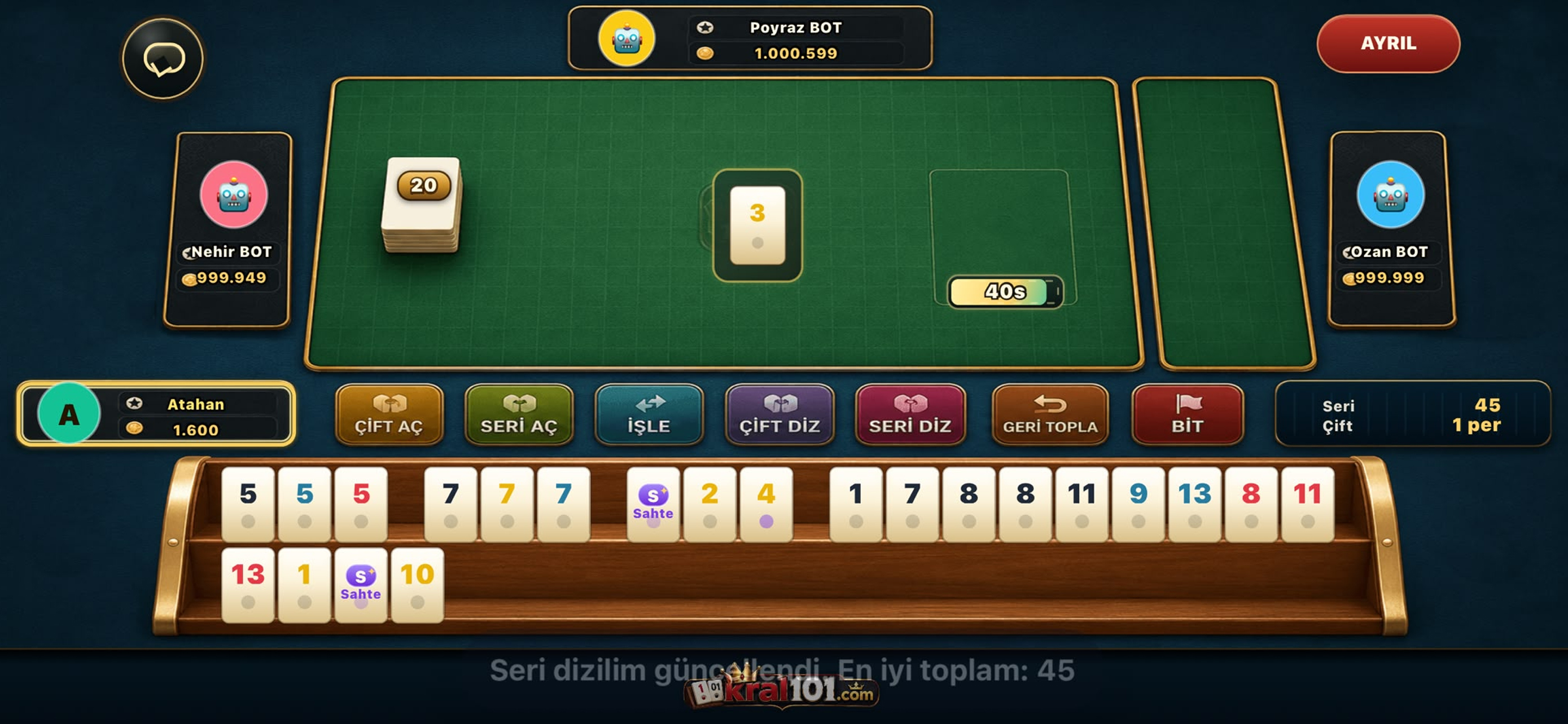 Kral 101 Okey screenshot 2
