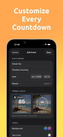 Countdown app widget Screenshot 3 of 6